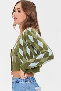 OLIVE/MULTI Diamond Print Cardigan Sweater, image 2