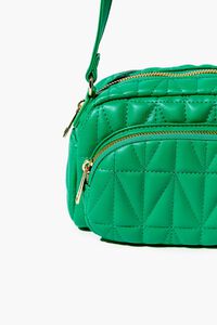 GREEN Quilted Faux Leather Crossbody Bag, image 5