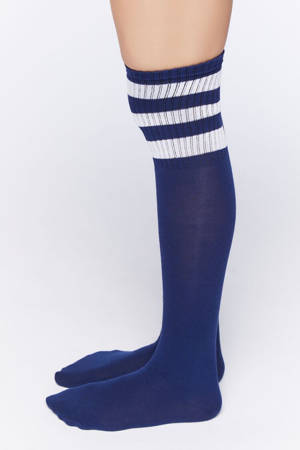 Varsity-Striped Over-the-Knee Socks