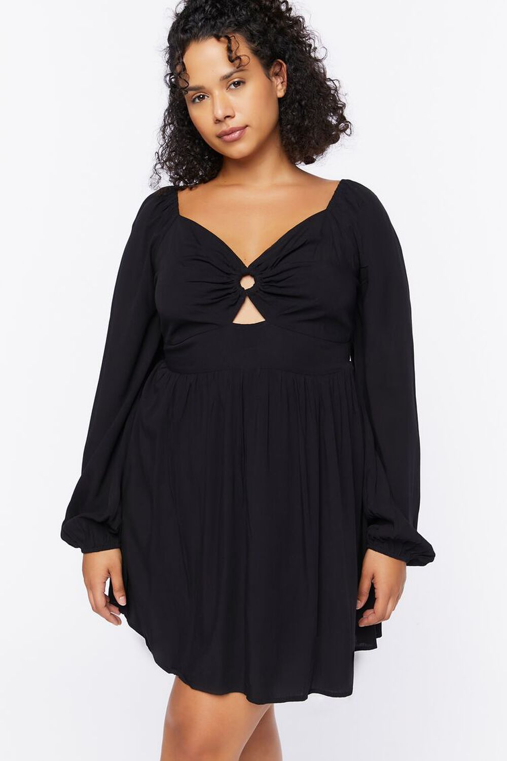 BLACK Plus Size Sweetheart Mini Dress, image 1