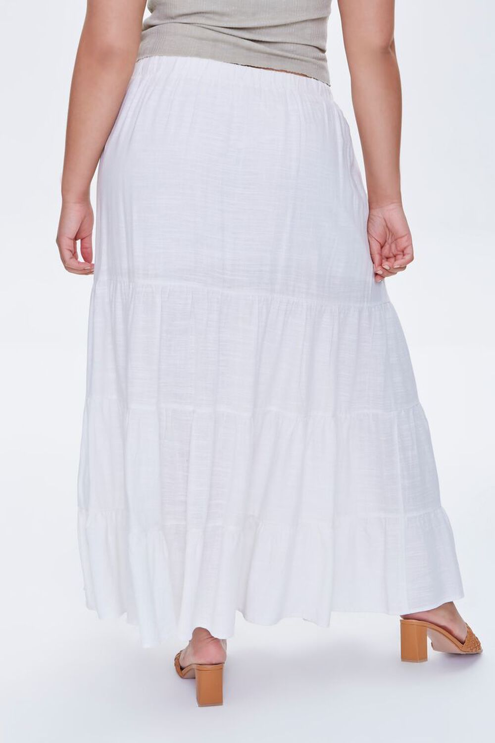 Plus Size Linen Maxi Skirt