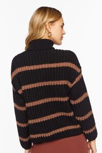 BLACK/BROWN Chunky Striped Turtleneck Sweater, image 3