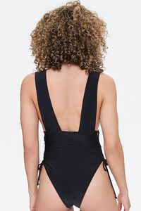 Plunging Lace-Up One-Piece Swimsuit, image 3