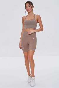 TAUPE Seamless Caged-Back Sports Bra, image 4