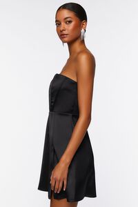 BLACK Satin Corset Tube Mini Dress, image 2