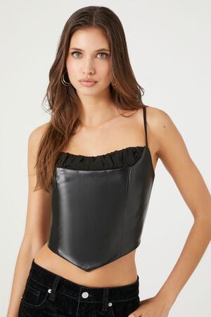 Faux Leather Croptop