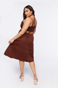 CHOCOLATE Plus Size Cutout Fit & Flare Midi Dress, image 3