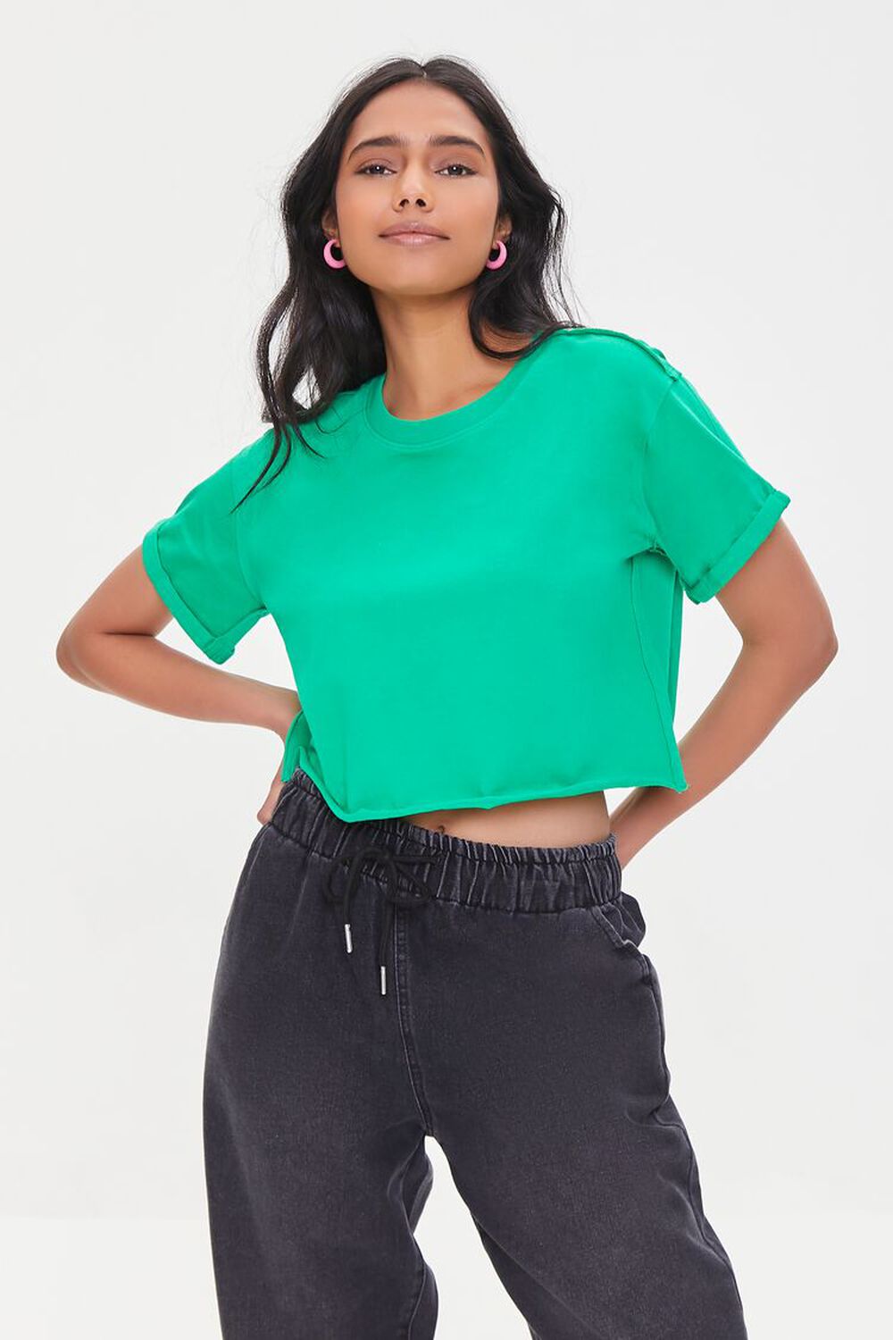 GREEN Cropped Crew Tee, image 1