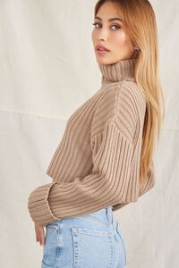 TAUPE Turtleneck Cropped Sweater, image 2