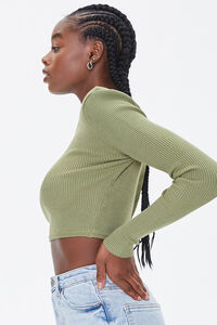 OLIVE Shoulder-Pad Cropped Sweater, image 2