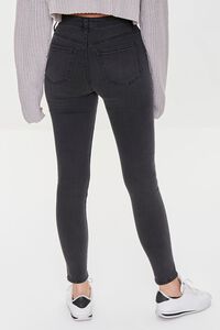 WASHED BLACK Essential Mid-Rise Skinny Jeans, image 4