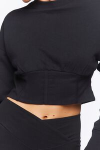 BLACK Active Cropped Pullover, image 5