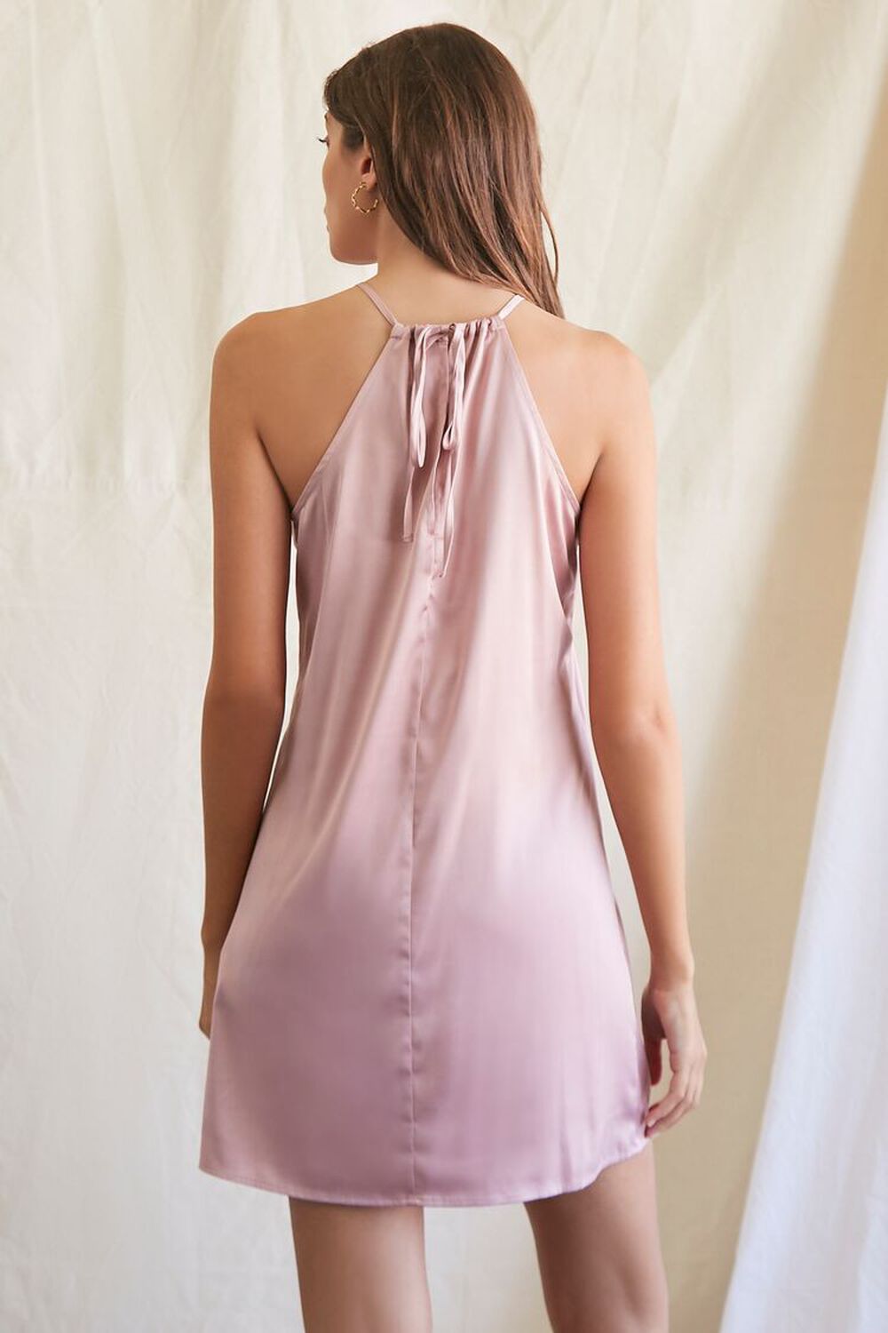 ROSE Satin Mini Cami Dress, image 3