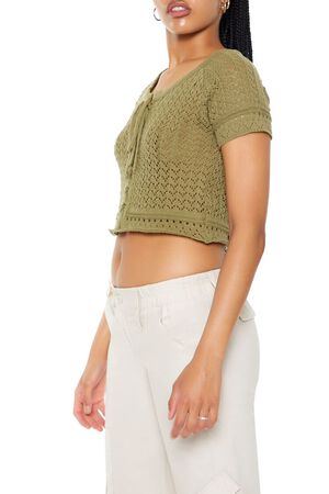 Sweater-Knit Crochet Crop Top