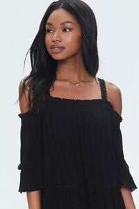 BLACK Off-the-Shoulder Mini Dress, image 5