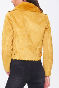 MUSTARD Faux Fur-Trim Moto Jacket, image 3