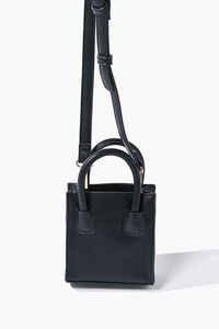BLACK Mini Faux Leather Crossbody Bag, image 3