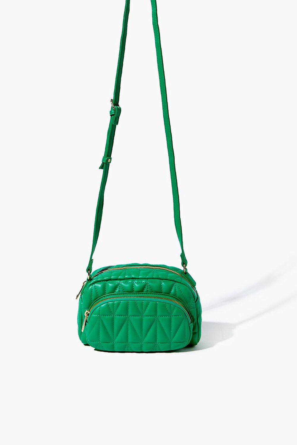 GREEN Quilted Faux Leather Crossbody Bag, image 1