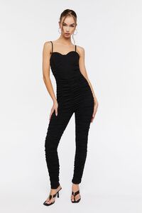 WASHED BLACK Ruched Sweetheart Jumpsuit, image 1