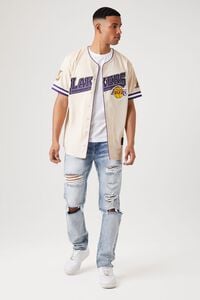 TAUPE/MULTI Embroidered Los Angeles Lakers Jersey, image 4