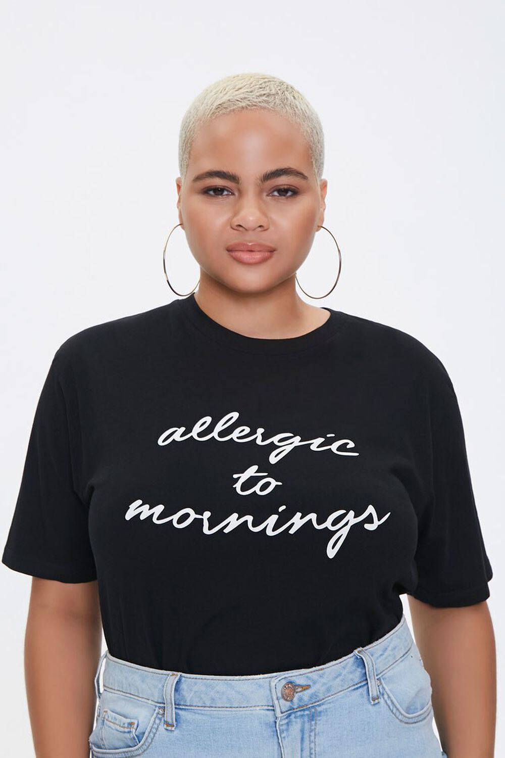 Plus Size Allergic to Mornings Graphic Tee, image 1