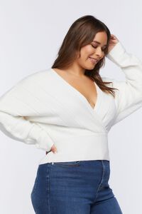 VANILLA Plus Size Plunging Dolman-Sleeve Sweater, image 2
