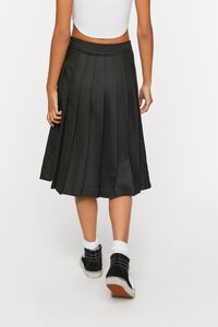BLACK Pleated A-Line Midi Skirt, image 4