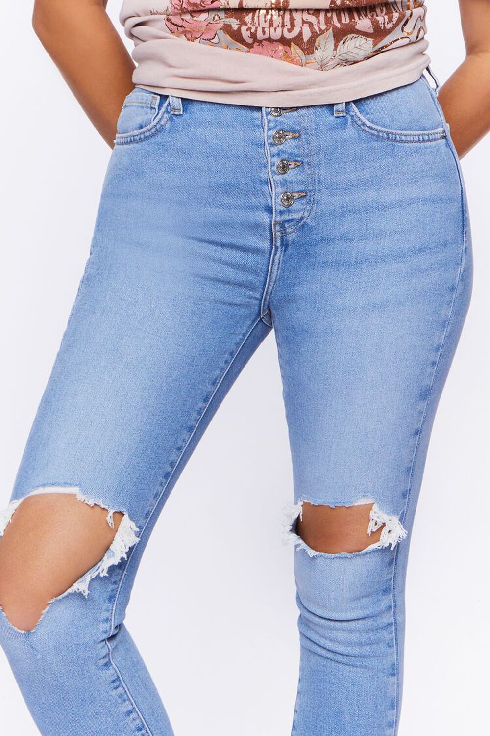 Recycled Cotton Distressed Skinny Jeans