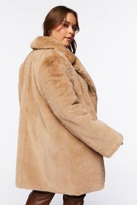 TAN Plus Size Faux Fur Coat, image 3