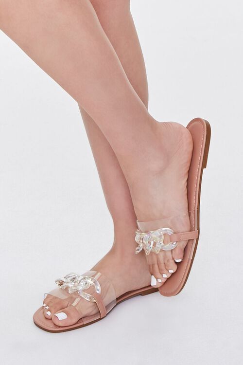 NUDE/CLEAR Jelly Chain-Strap Sandals, image 1