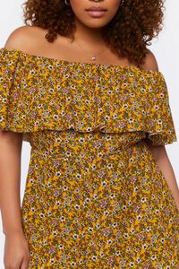 YELLOW/MULTI Plus Size Floral Off-the-Shoulder Romper, image 5