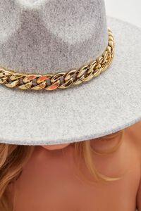 GREY/GOLD Brushed Curb Chain-Trim Cowboy Hat, image 2