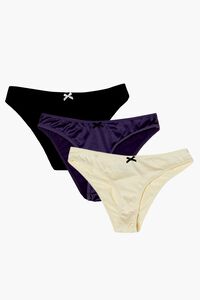 BLACK/MULTI Bow Panties Set - 3 Pack, image 1