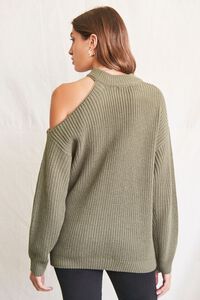 OLIVE Ribbed Open-Shoulder Sweater, image 3