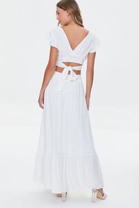 WHITE Surplice Crop Top & Skirt Set, image 3