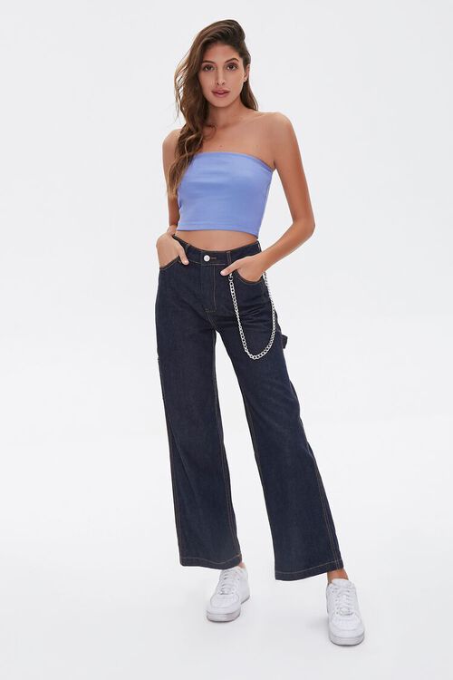 PERIWINKLE Stretch Ribbed Cropped Tube Top, image 4