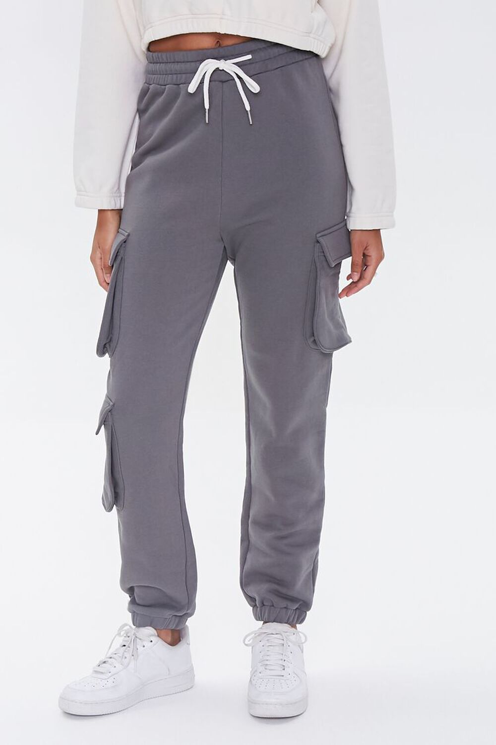 CHARCOAL French Terry Cargo Joggers, image 2