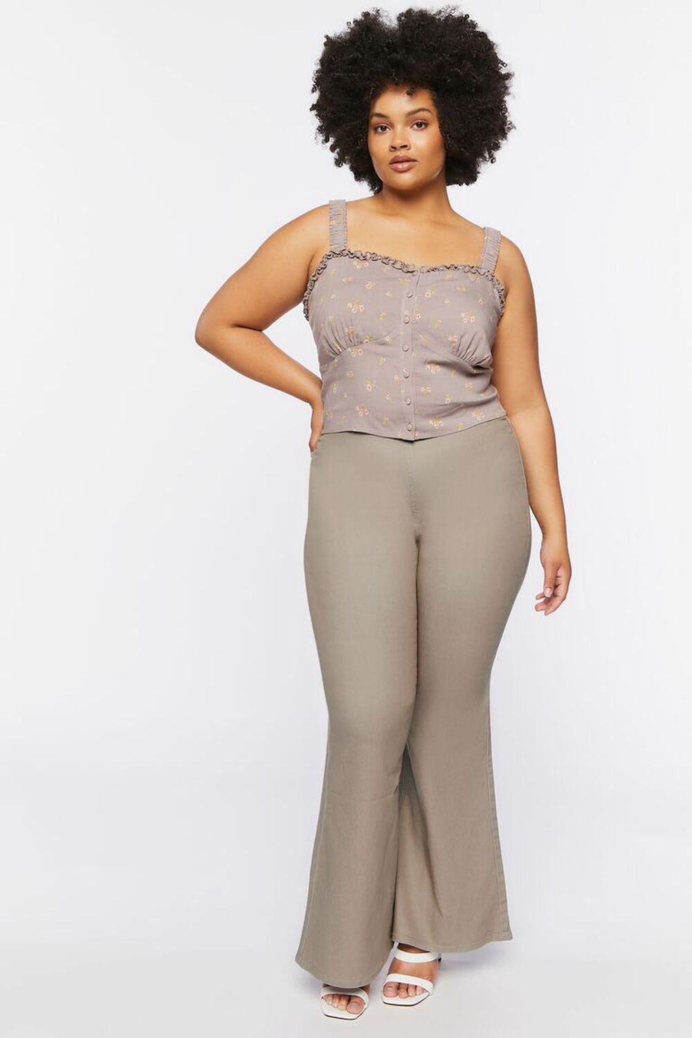 ASH BROWN Plus Size High-Rise Flare Jeans, image 1