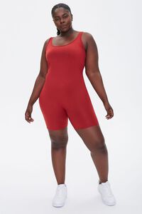 RUST Plus Size Fitted Tank Romper, image 4