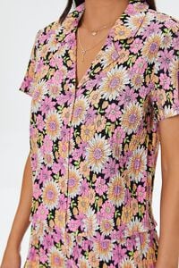 BLACK/MULTI Pleated Floral Print Shirt, image 5