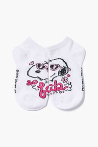WHITE/MULTI Girls Snoopy Graphic Ankle Socks (Kids), image 1