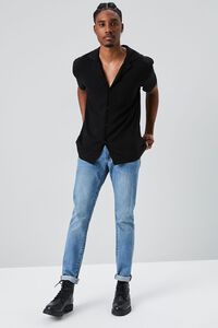 BLACK Drop-Sleeve Buttoned Shirt, image 4