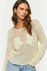 CREAM Open-Knit Floral Sweater, image 1