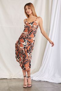 BROWN/MULTI Abstract Print Cami Dress, image 4