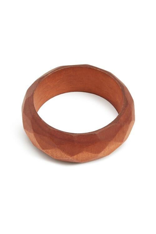 BROWN Etched Wooden Bangle, image 1