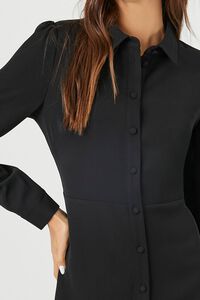 BLACK Collared Button-Front Mini Dress, image 5