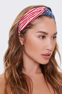 BLUE/RED Stars & Stripes Headwrap, image 3