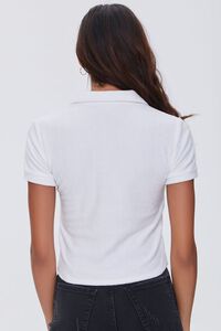 WHITE Cropped Polo Shirt, image 3