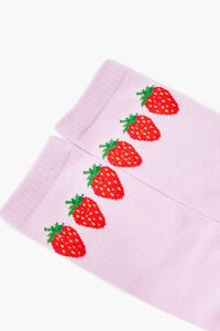 LAVENDER/MULTI Strawberry Crew Socks, image 3