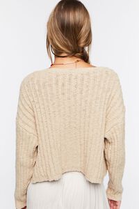ASH BROWN Ribbed Knit Cardigan Sweater, image 3